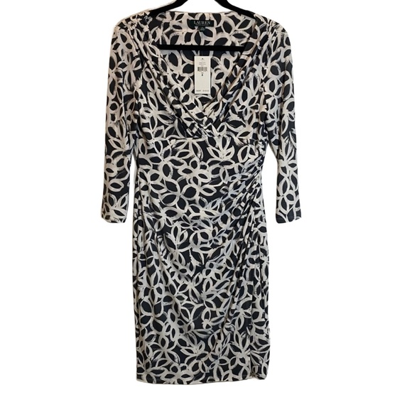 NWT Black & White Lauren Ralph Lauren Sheath Casual Dress Sz. 8 - Picture 1 of 3